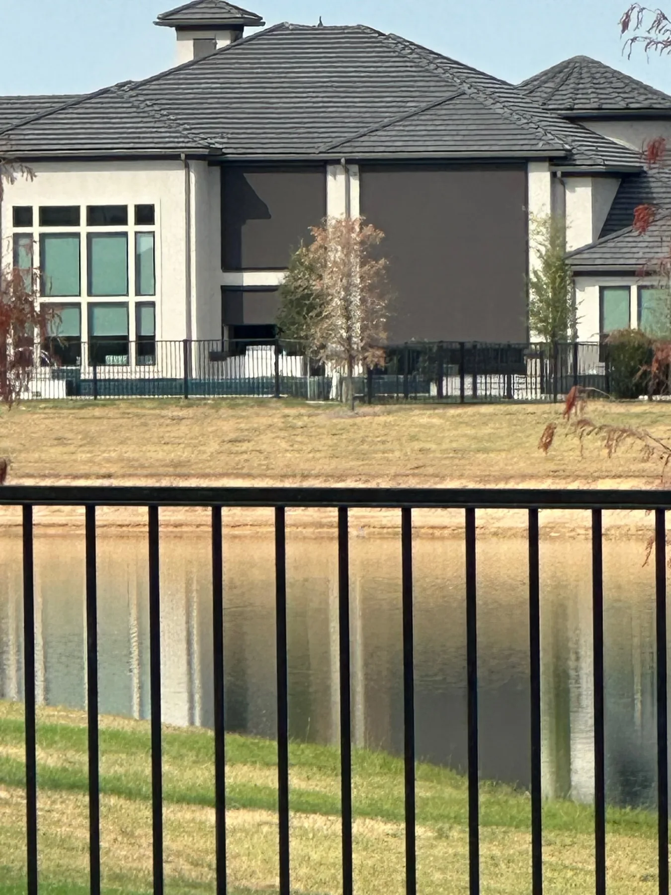 Exterior shades installed on a large residential estate